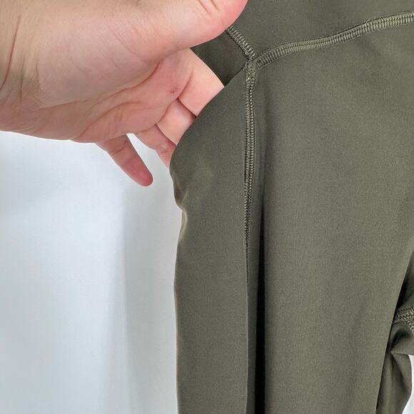 Lululemon Womens 6 Power Thru‎ Tight Legging Green Olive Pockets - Picture 6 of 12